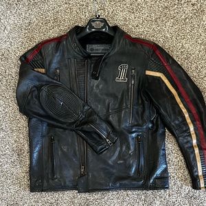 Harley-Davidson Men's Arterial Black Leather Riding Jacket XL. Genuine Leather